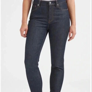 Everlane Ankle Blue Dark Wash Denim Mid Rise Jeans Size 26